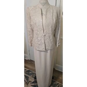 ☀️ Karen Miller Dress & Sequin Jacket Formal Women Sz8 Vintage